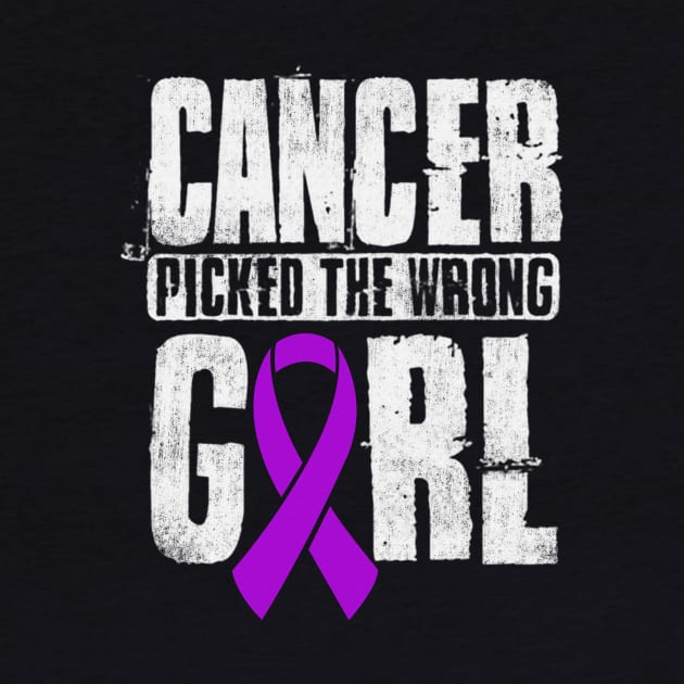 Cancer Picked The Wrong Girl Alzheimers Awareness Purple Ribbon Warrior Hope by celsaclaudio506